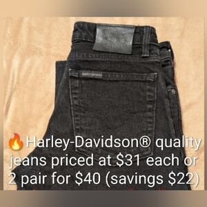 Authentic Harley-Davidson® Women's s Dark Black Jeans Size 4